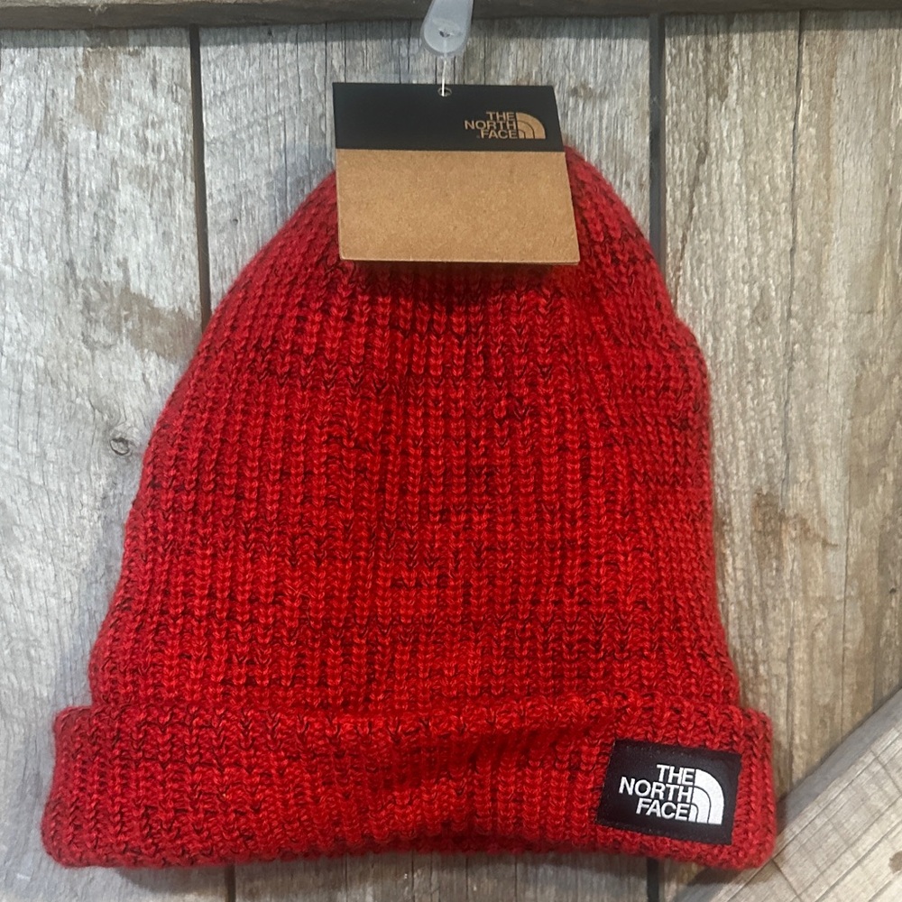 The North Face Kids Red Knit Cuffed Beanie